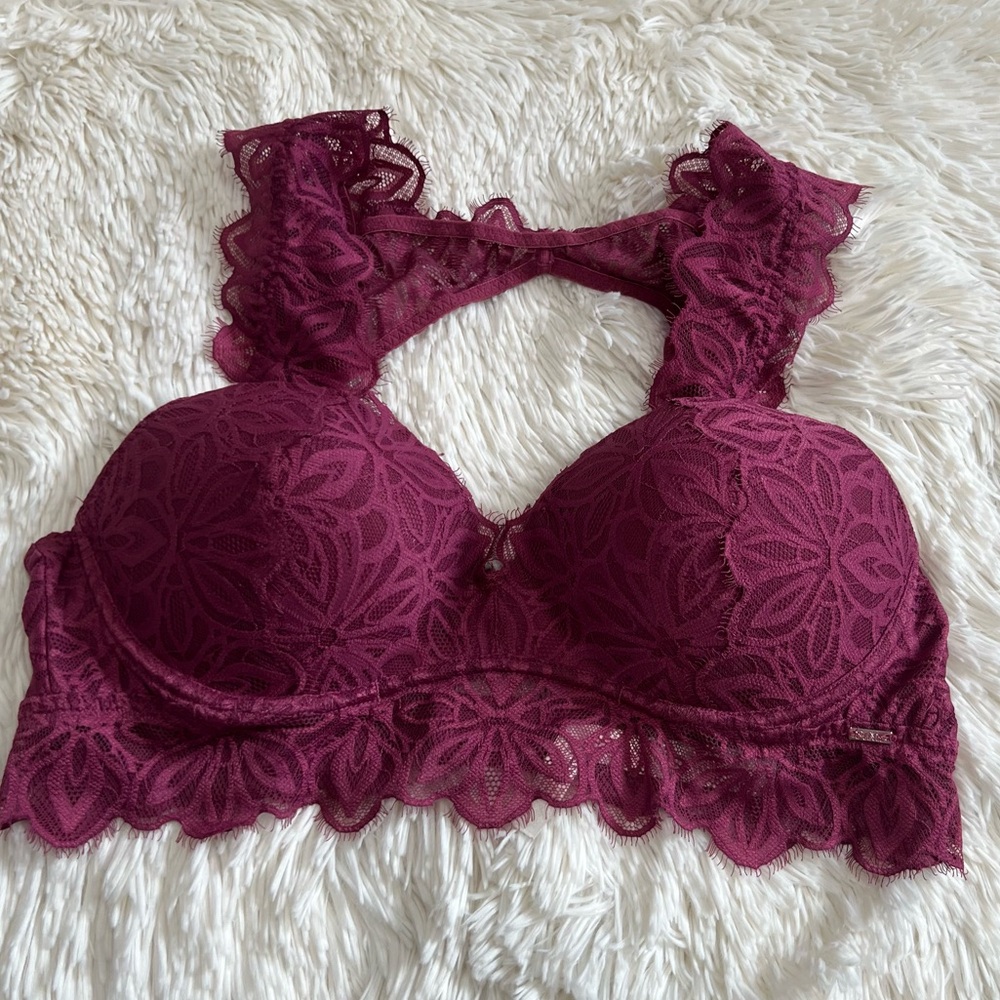 VS PINK women lace push up bralette size L